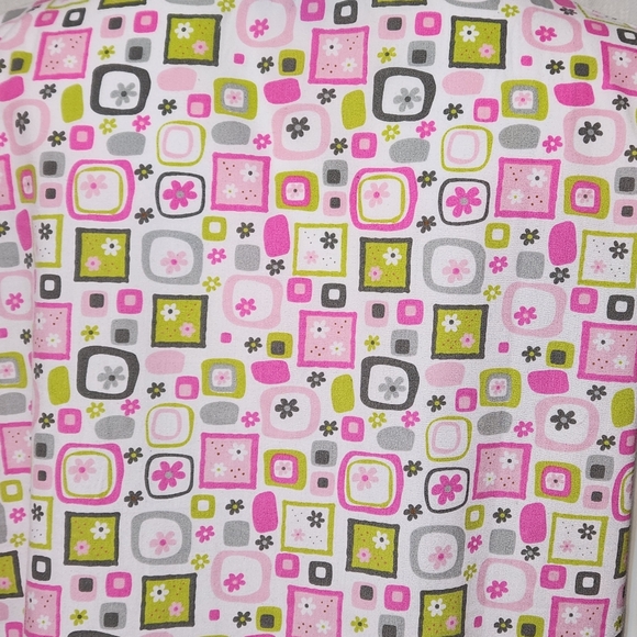 JDM Uniforms Scrubs XL Top Pink Gray Green Cotton Blend - Picture 6 of 9